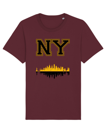 Retro Vintage New York College Jersey Burgundy