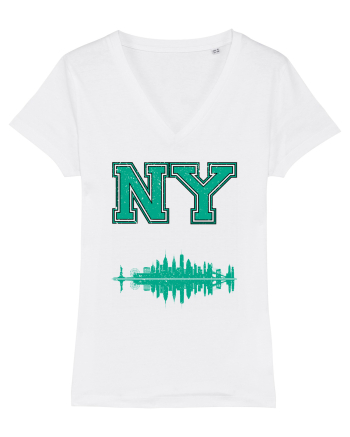 Retro Vintage New York College Jersey White