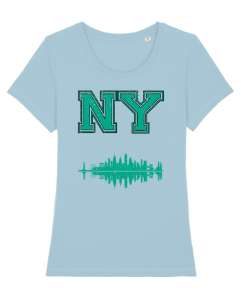 Retro Vintage New York College Jersey Sky Blue