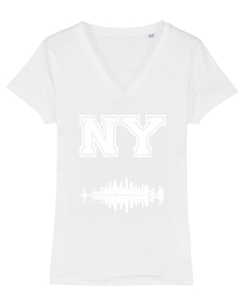 Retro Vintage New York College Jersey White