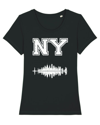 Retro Vintage New York College Jersey Black