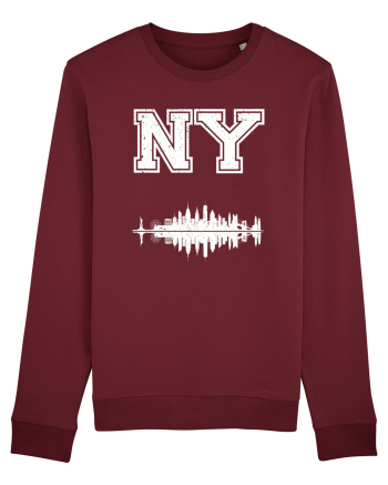 Retro Vintage New York College Jersey Burgundy