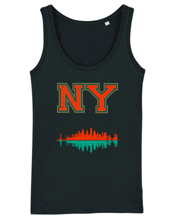 Retro Vintage New York College Jersey Black