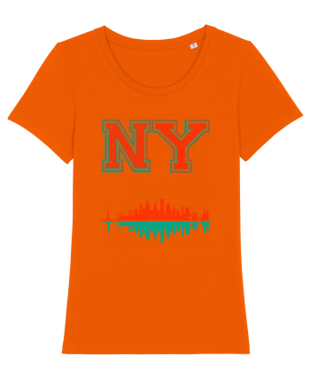 Retro Vintage New York College Jersey Bright Orange