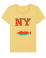 Retro Vintage New York College Jersey Tricou mânecă scurtă guler larg fitted Damă Expresser