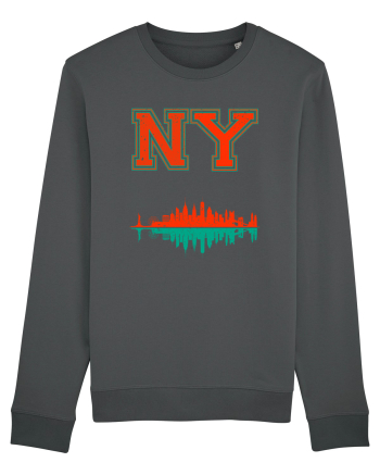 Retro Vintage New York College Jersey Anthracite