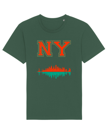 Retro Vintage New York College Jersey Bottle Green