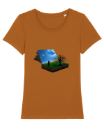 O lume fantastică Tricou mânecă scurtă guler larg fitted Damă Expresser