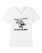 Munca n-a omorât pe nimeni da' de ce să risc? Tricou mânecă scurtă guler V Bărbat Presenter