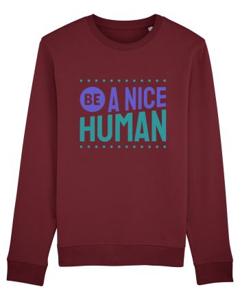 Be a Nice Human Burgundy