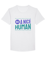 Be a Nice Human Tricou mânecă scurtă guler larg Bărbat Skater