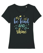 Be Kind and Shine Tricou mânecă scurtă guler larg fitted Damă Expresser