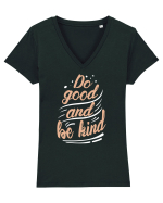 Do Good and Be Kind Tricou mânecă scurtă guler V Damă Evoker
