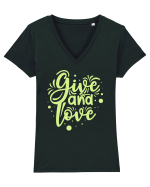 Give and Love Tricou mânecă scurtă guler V Damă Evoker