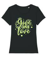 Give and Love Tricou mânecă scurtă guler larg fitted Damă Expresser