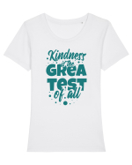 Kindness is the Greatest of All Tricou mânecă scurtă guler larg fitted Damă Expresser