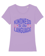 Kindness is the Language Tricou mânecă scurtă guler larg fitted Damă Expresser