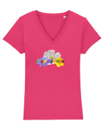 Happyness(Fericire) Tricou mânecă scurtă guler V Damă Evoker