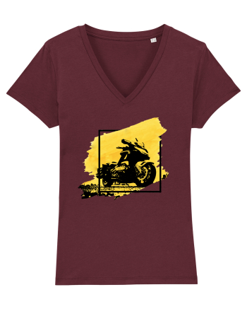 Golden Motorcycle Burgundy