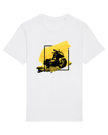 Golden Motorcycle White