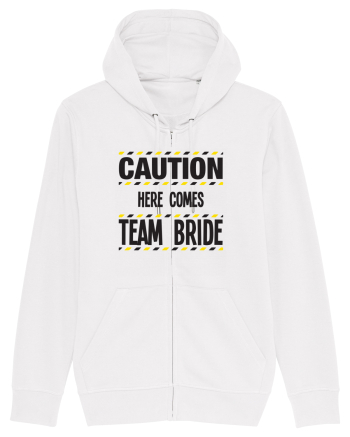 Caution - here comes team bride White
