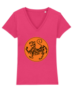 Shotokan Karate Tricou mânecă scurtă guler V Damă Evoker
