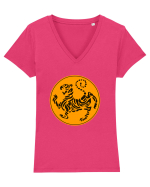Shotokan Karate Tricou mânecă scurtă guler V Damă Evoker
