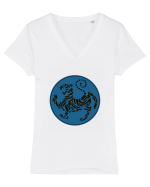 Shotokan Karate Tricou mânecă scurtă guler V Damă Evoker