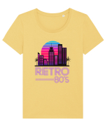 80' Retro City Tricou mânecă scurtă guler larg fitted Damă Expresser