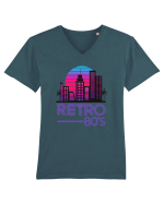 80' Retro City Tricou mânecă scurtă guler V Bărbat Presenter