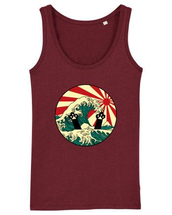 Great Wave Cat Burgundy