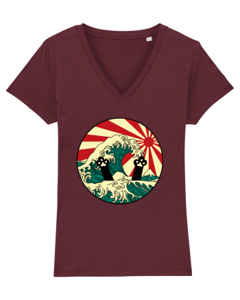 Great Wave Cat Burgundy