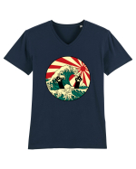 Great Wave Cat Tricou mânecă scurtă guler V Bărbat Presenter
