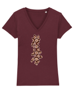 Kyokushin Karate Kanji Tricou mânecă scurtă guler V Damă Evoker