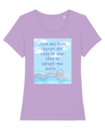 Cele mai bune lucruri din viața ta apar când te aștepți mai puțin.  Tricou mânecă scurtă guler larg fitted Damă Expresser