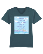 Cele mai bune lucruri din viața ta apar când te aștepți mai puțin.  Tricou mânecă scurtă guler V Bărbat Presenter