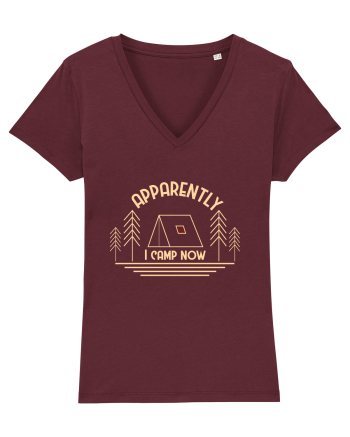 Apparently I Camp Now Burgundy