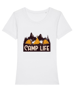 Camp Life Tricou mânecă scurtă guler larg fitted Damă Expresser