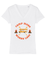 Camp More Worry Less Tricou mânecă scurtă guler V Damă Evoker