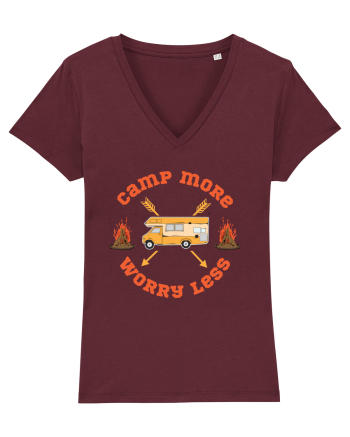 Camp More Worry Less Burgundy