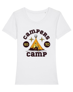 Campers Go to Camp Tricou mânecă scurtă guler larg fitted Damă Expresser