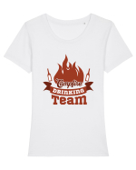 Campfire Drinking Team Tricou mânecă scurtă guler larg fitted Damă Expresser
