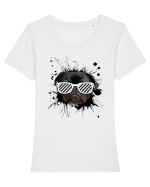 Mops Tricou mânecă scurtă guler larg fitted Damă Expresser