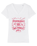 Iresponsabilă - eu mă mărit Tricou mânecă scurtă guler V Damă Evoker