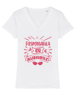 Responsabila cu alibiurile Tricou mânecă scurtă guler V Damă Evoker