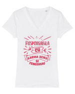 Responsabila cu fengshuiul Tricou mânecă scurtă guler V Damă Evoker