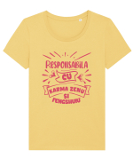 Responsabila cu fengshuiul Tricou mânecă scurtă guler larg fitted Damă Expresser