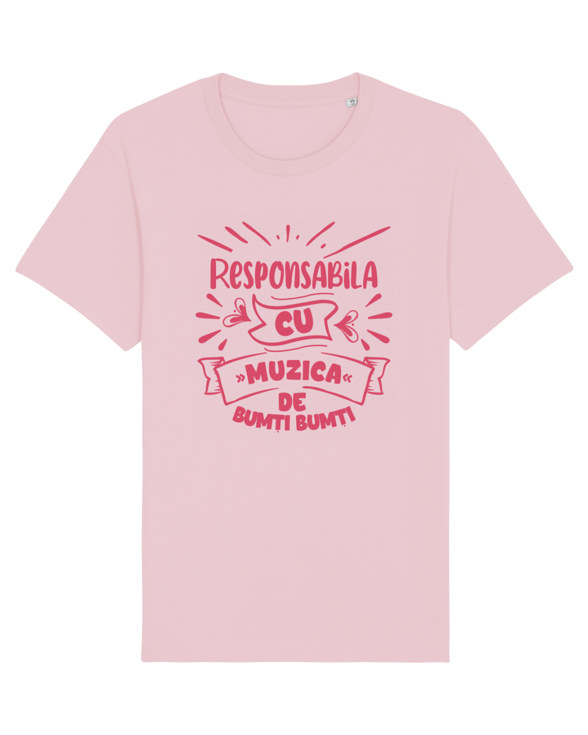 Tricou mânecă scurtă Unisex Rocker Cotton Pink