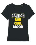 Caution - bad girl mood Tricou mânecă scurtă guler larg fitted Damă Expresser