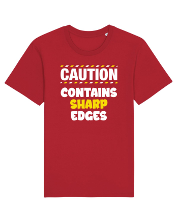 Caution - contains sharp edges Red